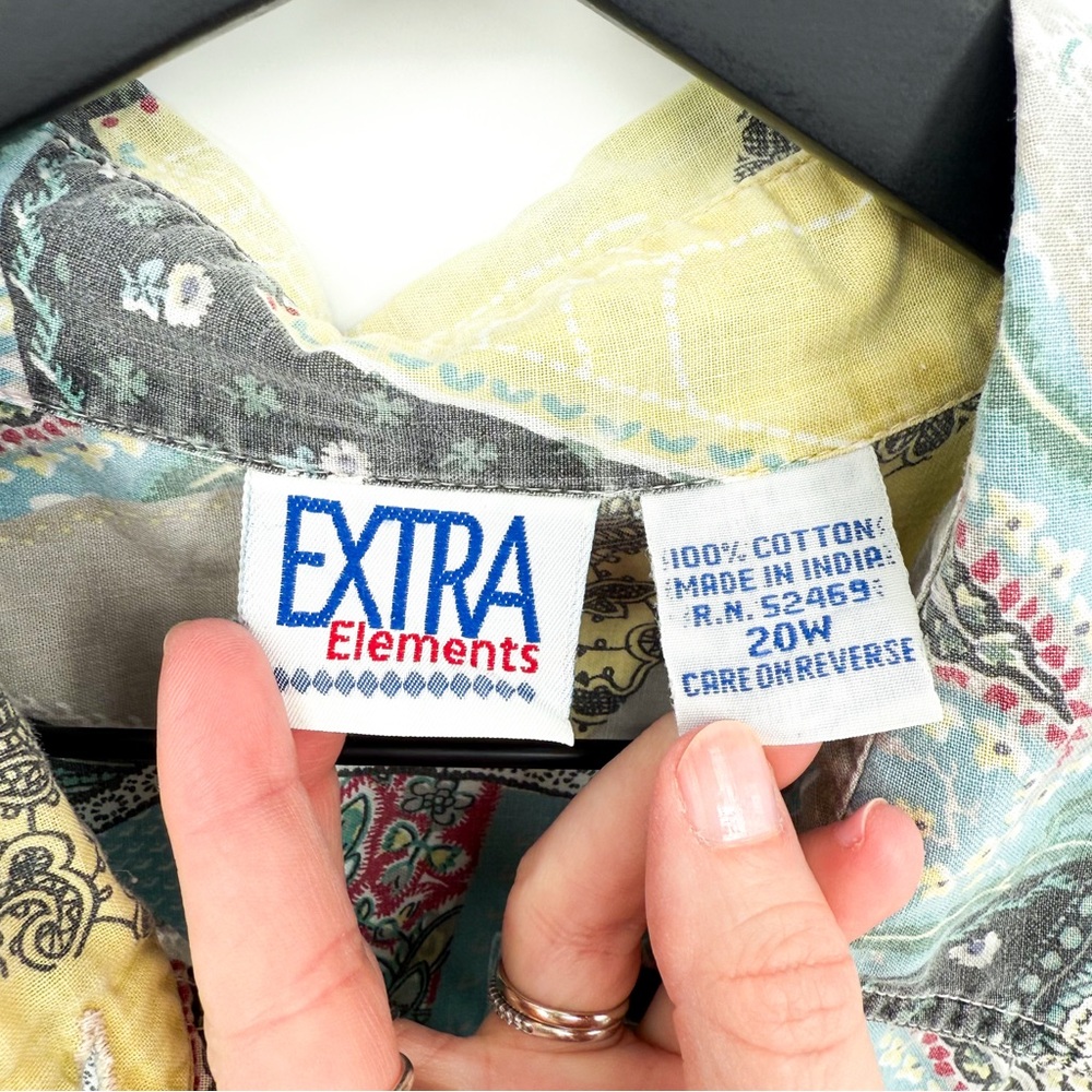 Vintage Extra Elements Cotton Patchwork Button Do… - image 7